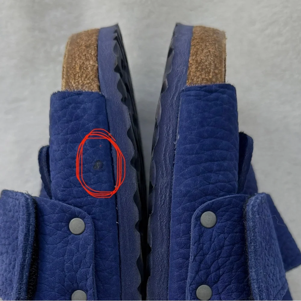 Birkenstock Kyoto Nubuck Leather Desert Buck Indigo Blue Sandals Size 45 US 12